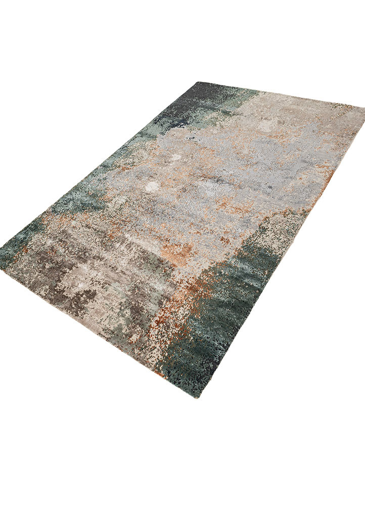 uvenuti ivory wool and bamboo silk hand knotted Rug - FoldShot