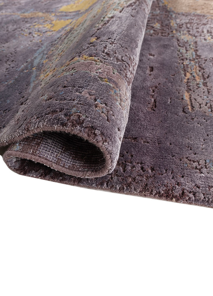 uvenuti pink and purple wool and bamboo silk hand knotted Rug - FoldShot