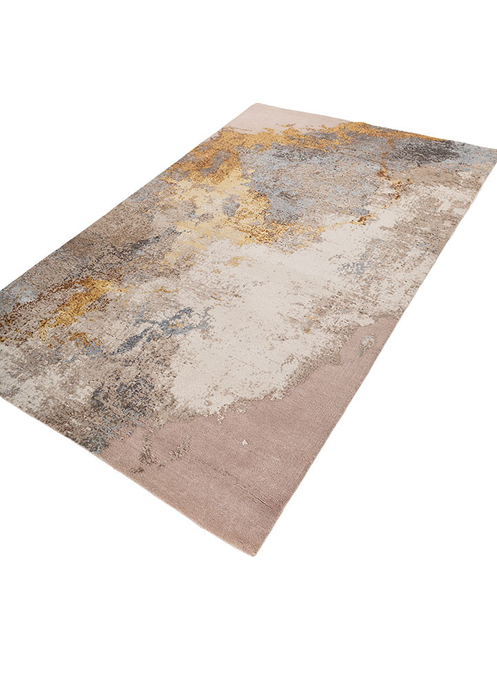 uvenuti pink and purple wool and bamboo silk hand knotted Rug - FoldShot