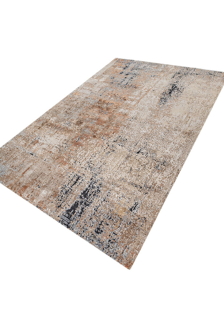 uvenuti ivory wool and bamboo silk hand knotted Rug - FoldShot