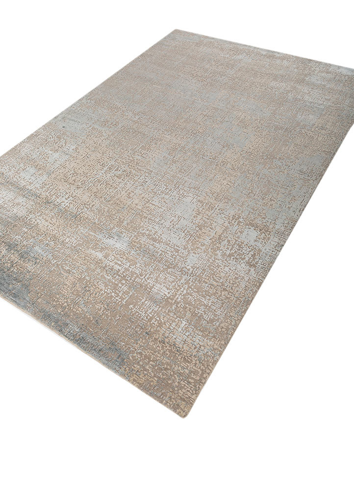 entropy ivory wool and bamboo silk hand knotted Rug - FoldShot