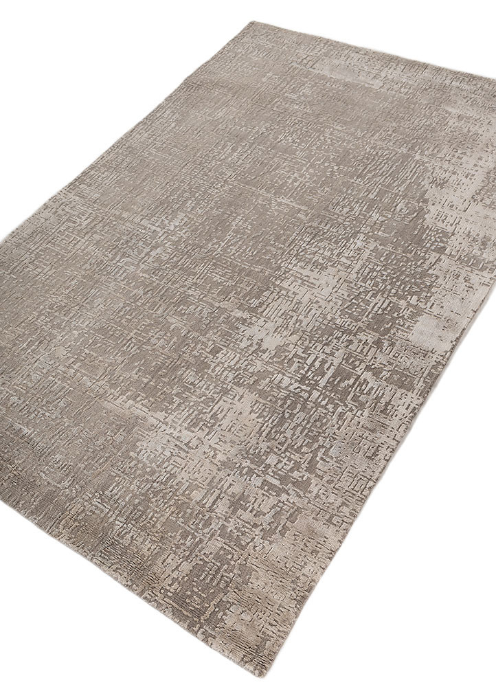 entropy ivory wool and bamboo silk hand knotted Rug - FoldShot entropy ivory wool and bamboo silk hand knotted Rug - FoldShot