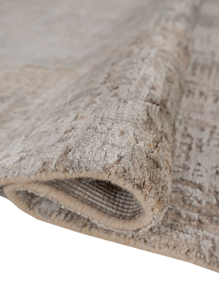 entropy grey and black wool and bamboo silk hand knotted Rug - FoldShot