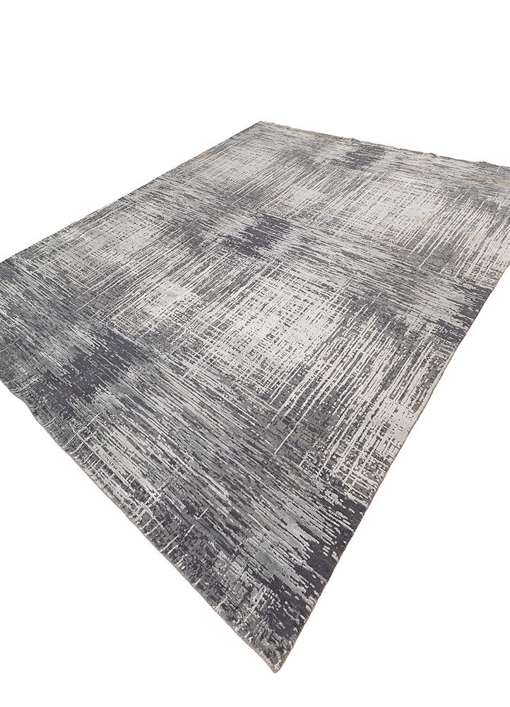 uvenuti blue wool and bamboo silk hand knotted Rug - FoldShot uvenuti blue wool and bamboo silk hand knotted Rug - FoldShot