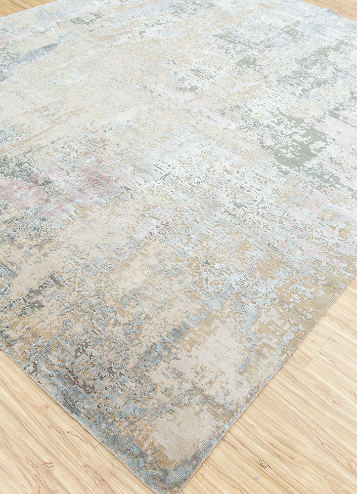 uvenuti ivory wool and bamboo silk hand knotted Rug - FoldShot
