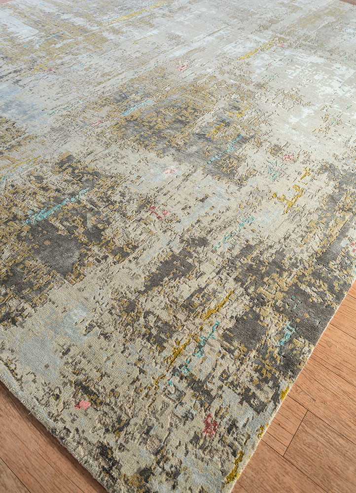 uvenuti ivory wool and bamboo silk hand knotted Rug - FoldShot