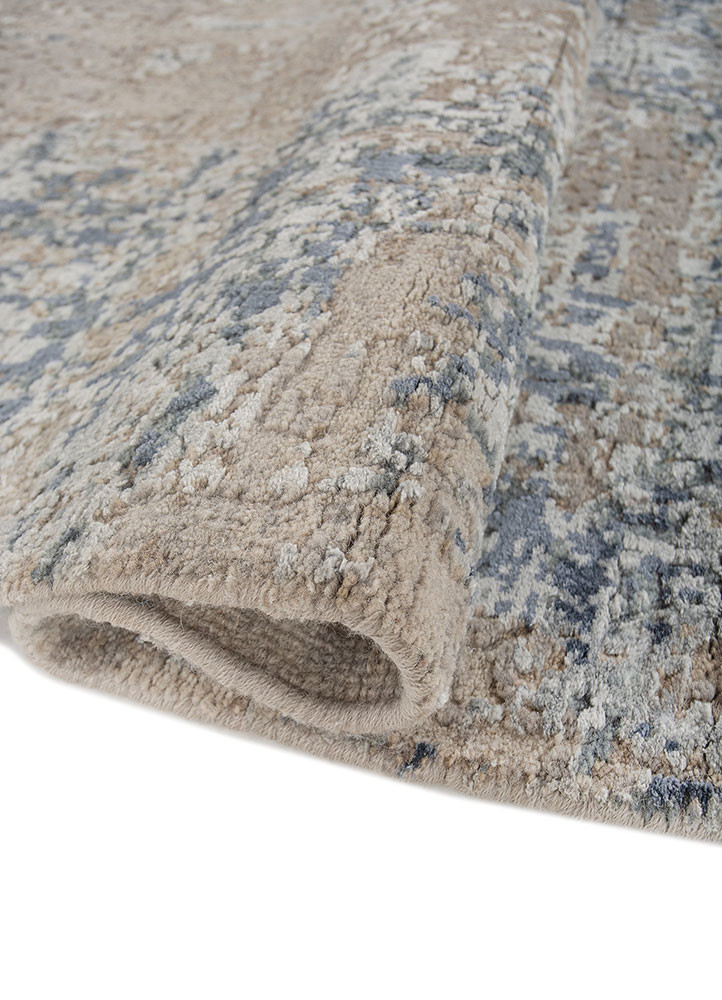 uvenuti grey and black wool and bamboo silk hand knotted Rug - FoldShot