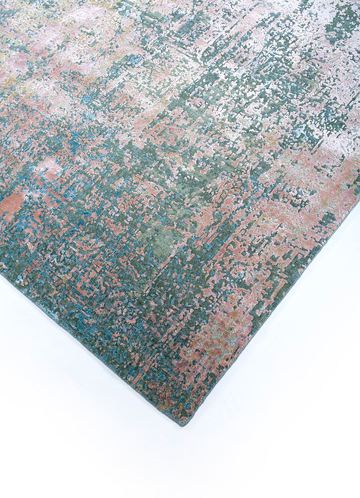 entropy red and orange wool and bamboo silk hand knotted Rug - FoldShot entropy red and orange wool and bamboo silk hand knotted Rug - FoldShot