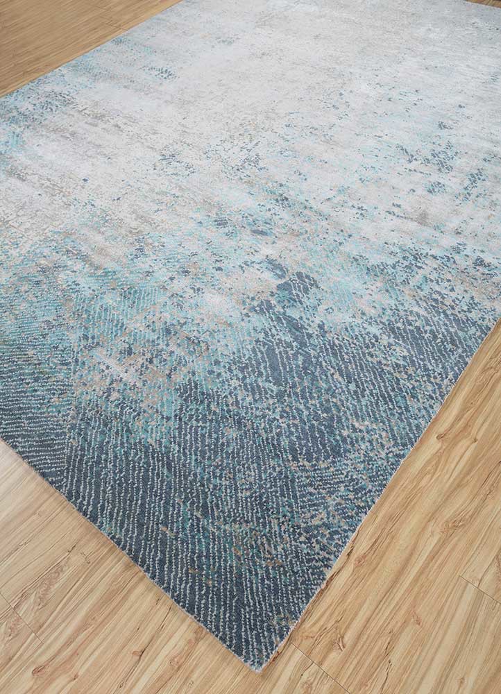 uvenuti grey and black wool and bamboo silk hand knotted Rug - FoldShot
