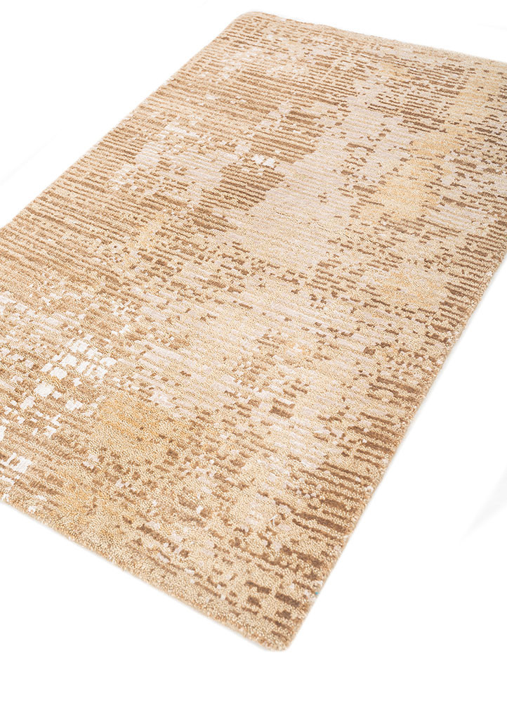 uvenuti beige and brown wool and bamboo silk hand knotted Rug - FoldShot uvenuti beige and brown wool and bamboo silk hand knotted Rug - FoldShot