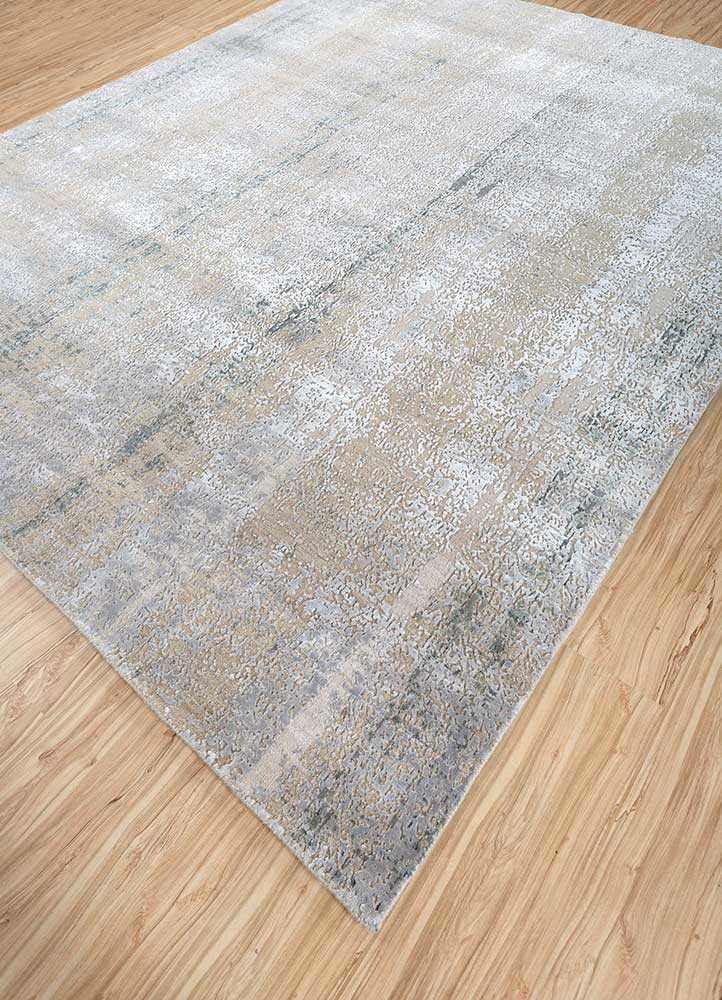 uvenuti ivory wool and bamboo silk hand knotted Rug - FoldShot