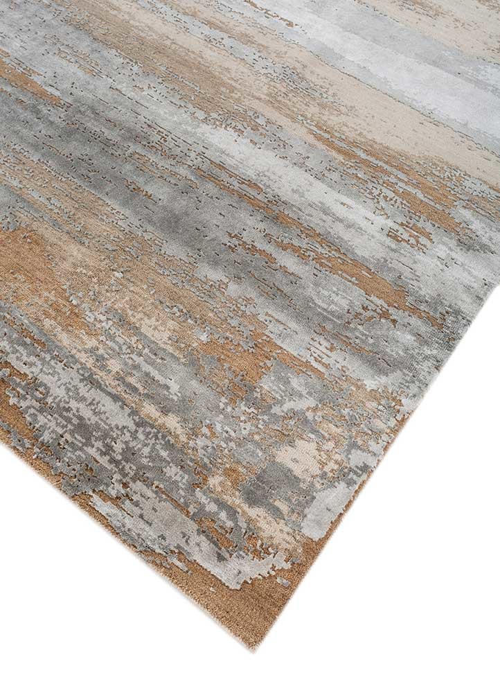 entropy ivory wool and bamboo silk hand knotted Rug - FoldShot