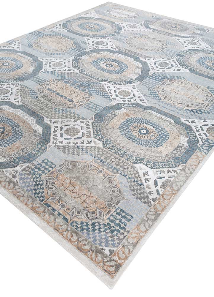 cyanna grey and black wool and bamboo silk hand knotted Rug - FoldShot