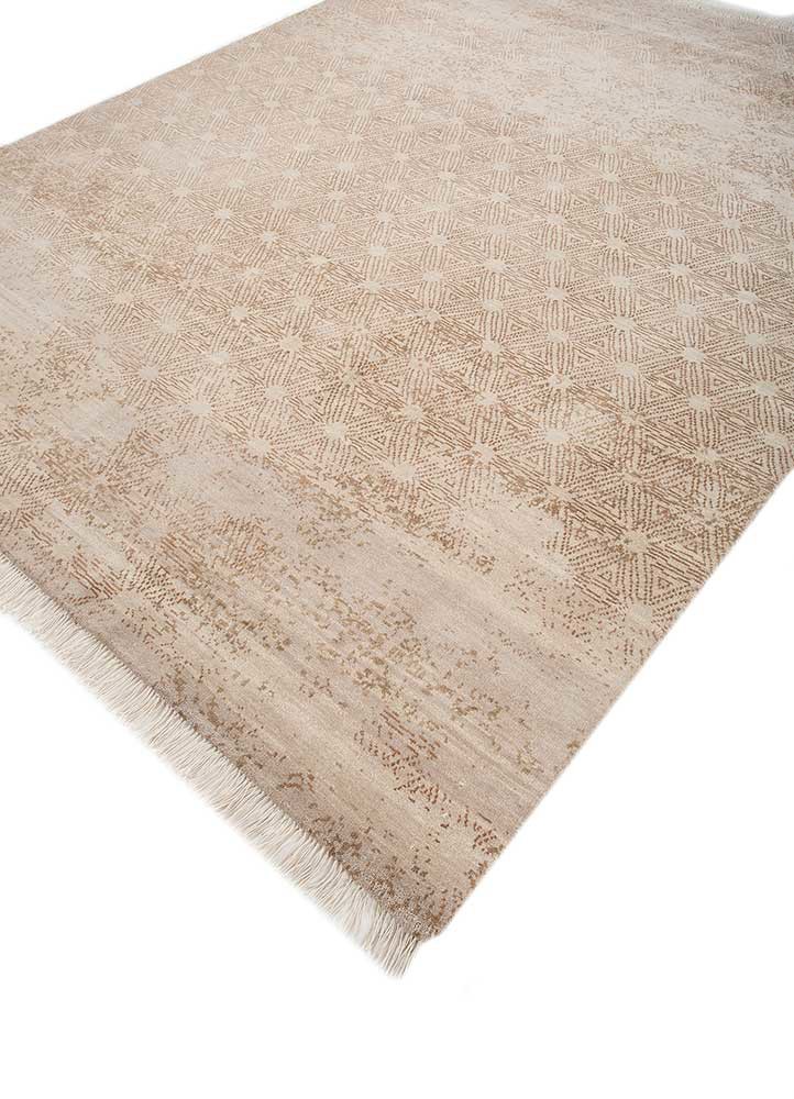 entropy ivory wool and bamboo silk hand knotted Rug - FoldShot entropy ivory wool and bamboo silk hand knotted Rug - FoldShot