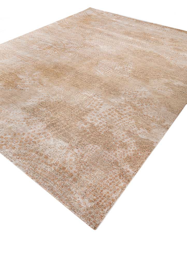 entropy beige and brown wool and bamboo silk hand knotted Rug - FoldShot entropy beige and brown wool and bamboo silk hand knotted Rug - FoldShot