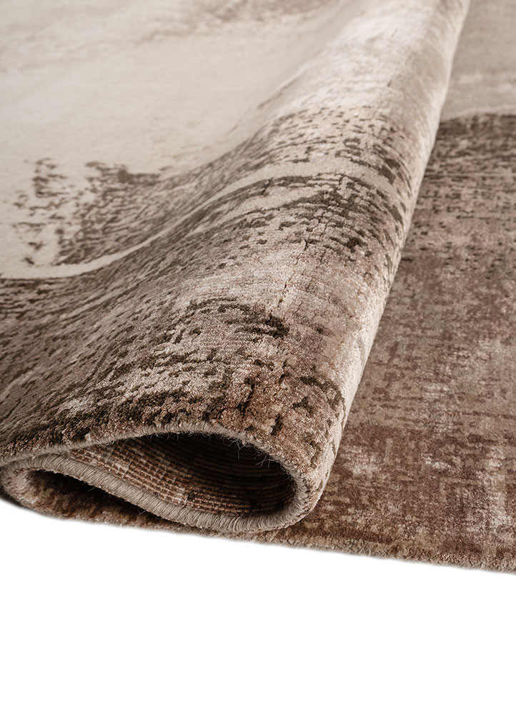 entropy ivory wool and bamboo silk hand knotted Rug - FoldShot entropy ivory wool and bamboo silk hand knotted Rug - FoldShot