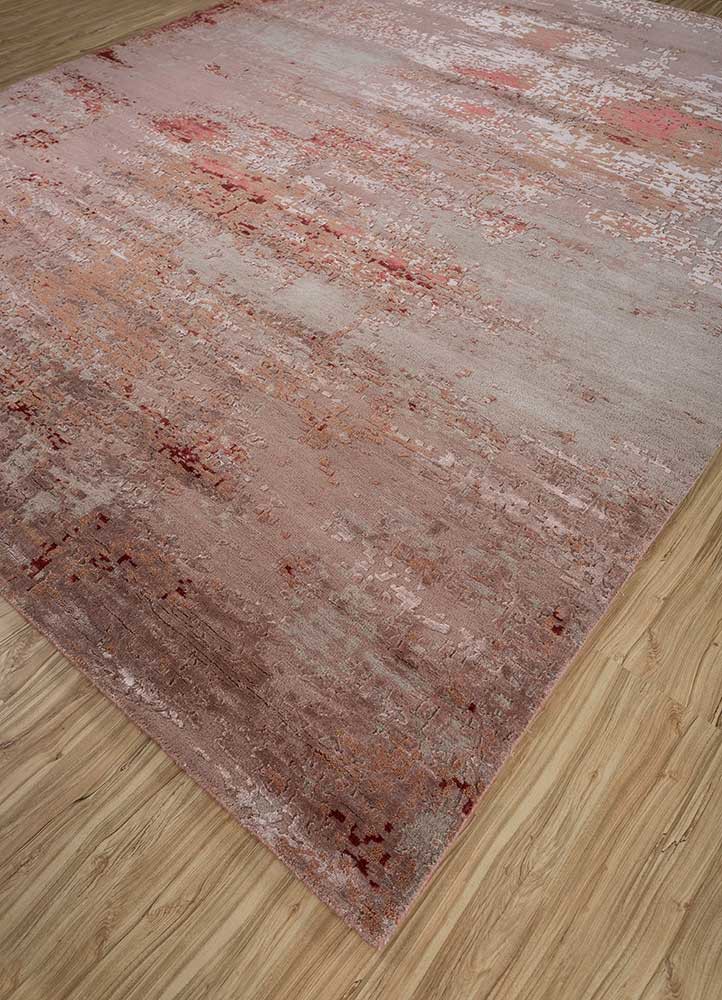 uvenuti pink and purple wool and bamboo silk hand knotted Rug - FoldShot