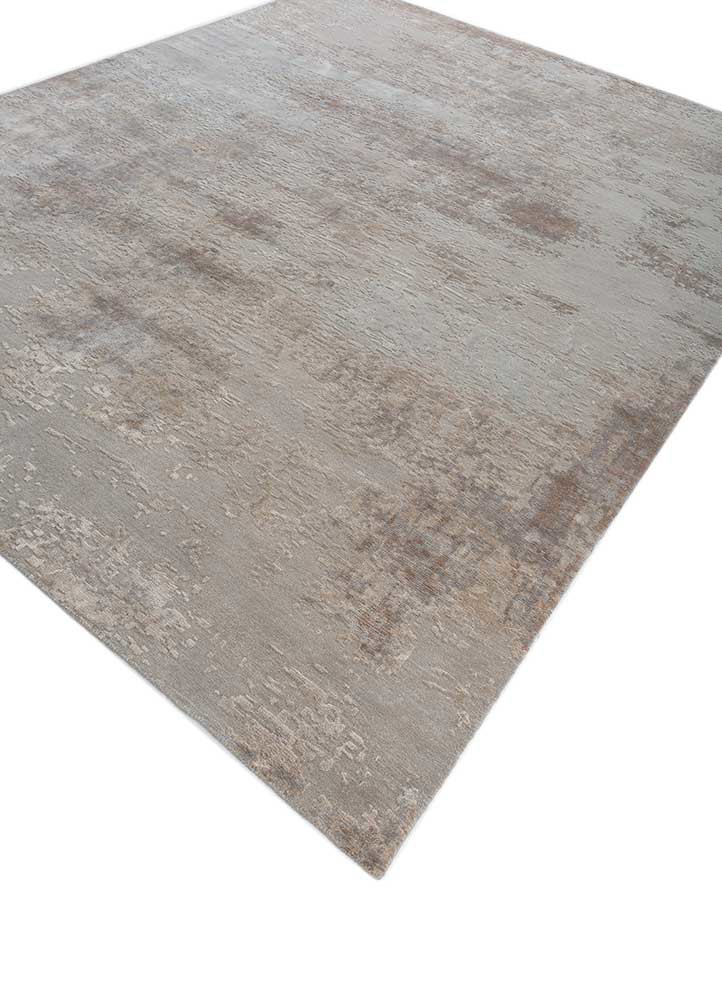 uvenuti grey and black wool and bamboo silk hand knotted Rug - FoldShot