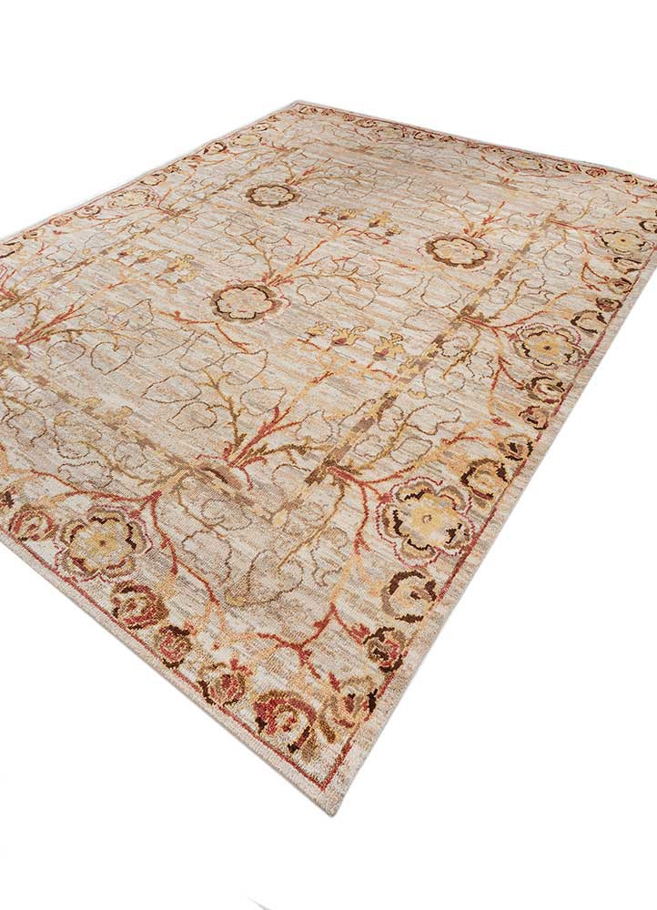 erbe ivory afghan wool hand knotted Rug - FoldShot erbe ivory afghan wool hand knotted Rug - FoldShot