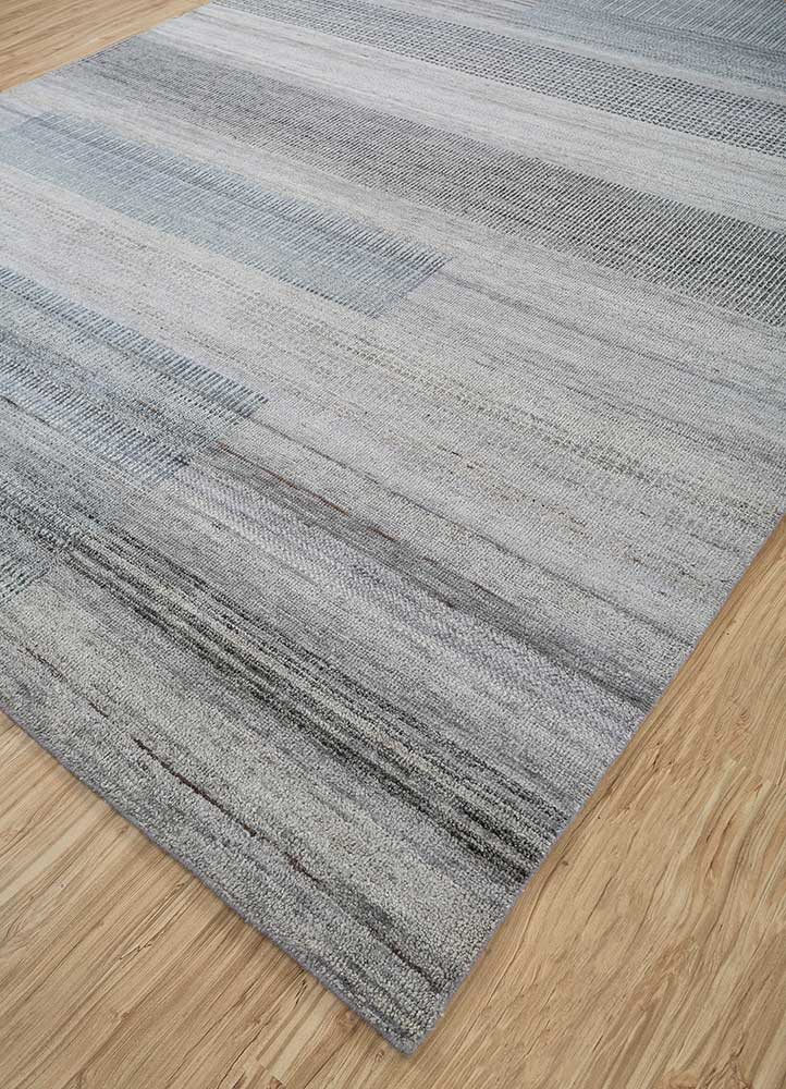 blythe grey and black afghan wool hand knotted Rug - FoldShot