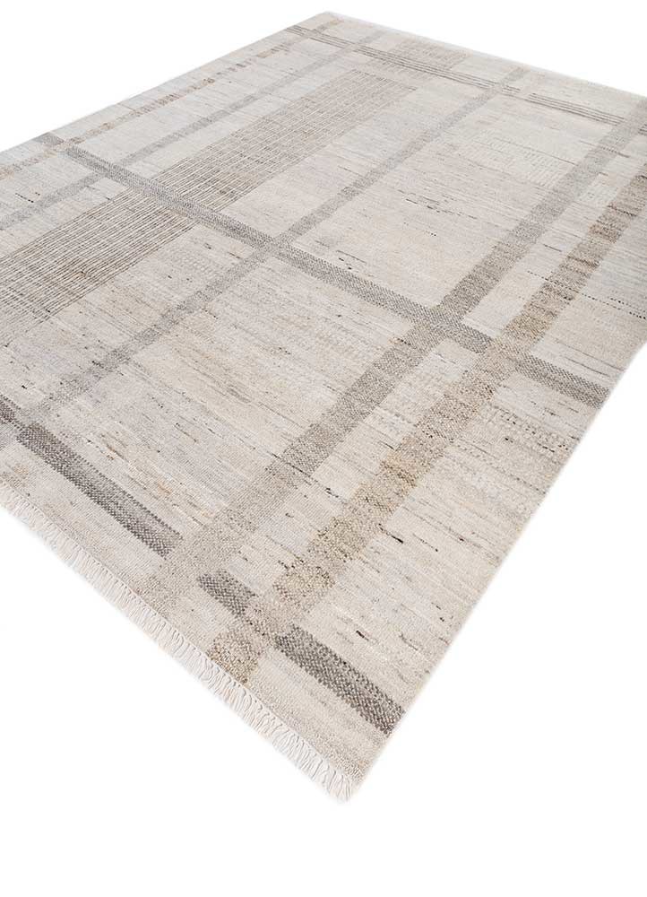 blythe ivory afghan wool hand knotted Rug - FoldShot