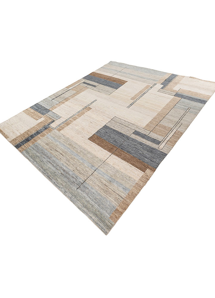 blythe ivory wool hand knotted Rug - FoldShot