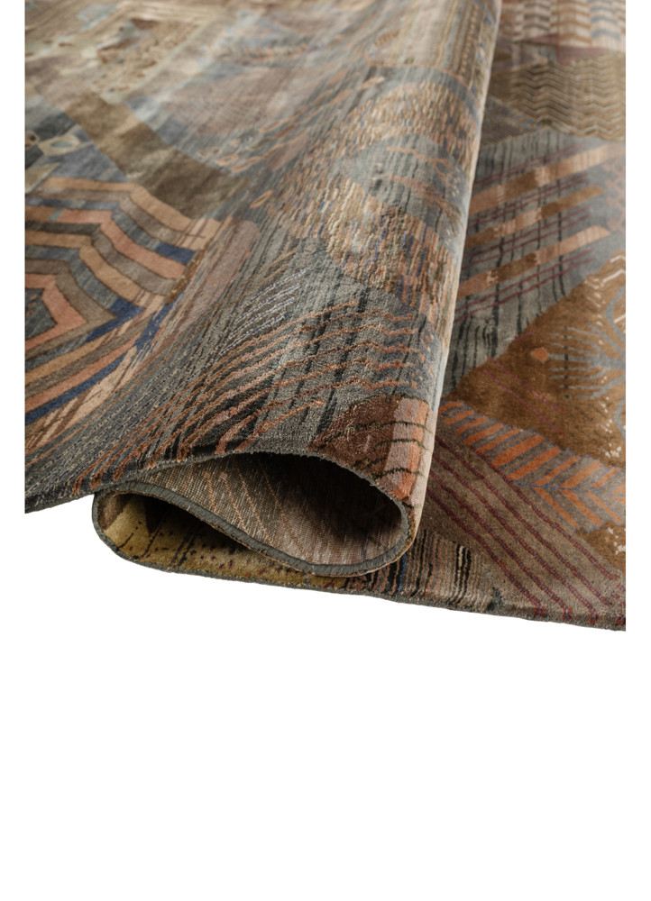manchaha green silk hand knotted Rug - FoldShot manchaha green silk hand knotted Rug - FoldShot