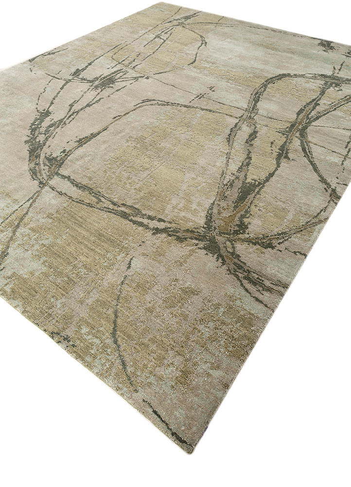 free verse by kavi green wool and bamboo silk hand knotted Rug - FoldShot free verse by kavi green wool and bamboo silk hand knotted Rug - FoldShot