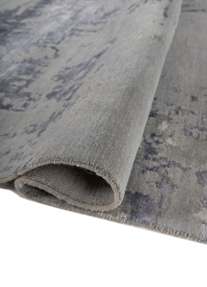 chaos theory by kavi grey and black wool and bamboo silk hand knotted Rug - FoldShot chaos theory by kavi grey and black wool and bamboo silk hand knotted Rug - FoldShot