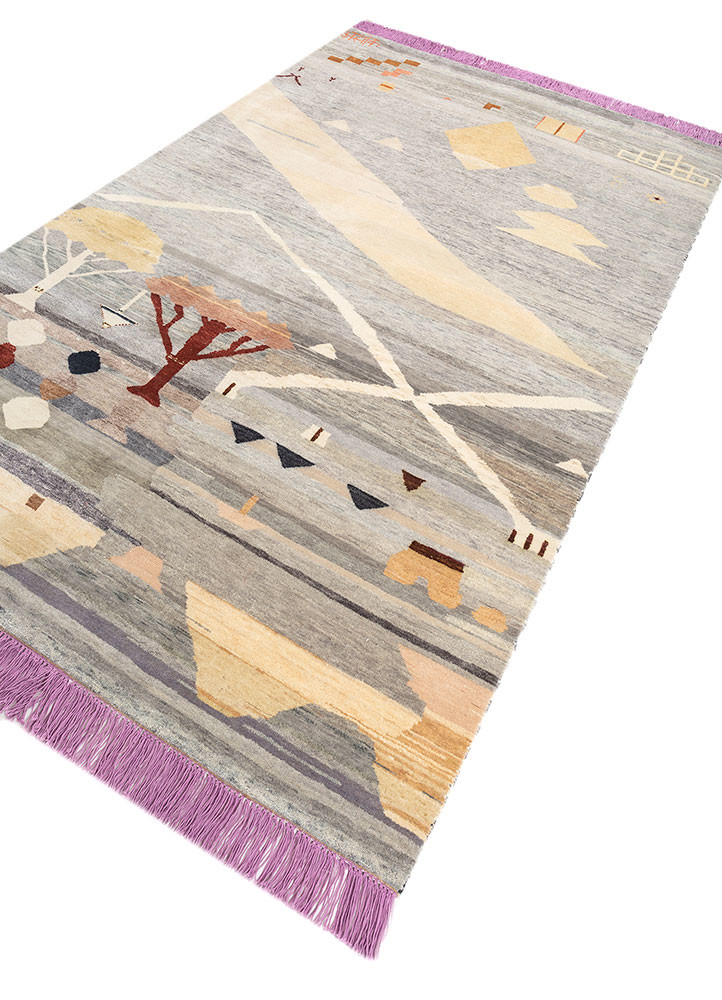 freedom manchaha blue wool and silk hand knotted Rug - FoldShot freedom manchaha blue wool and silk hand knotted Rug - FoldShot