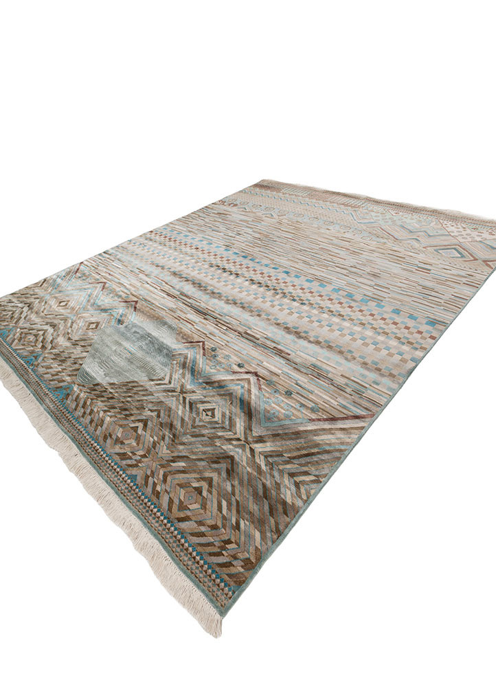 manchaha ivory silk hand knotted Rug - FoldShot manchaha ivory silk hand knotted Rug - FoldShot