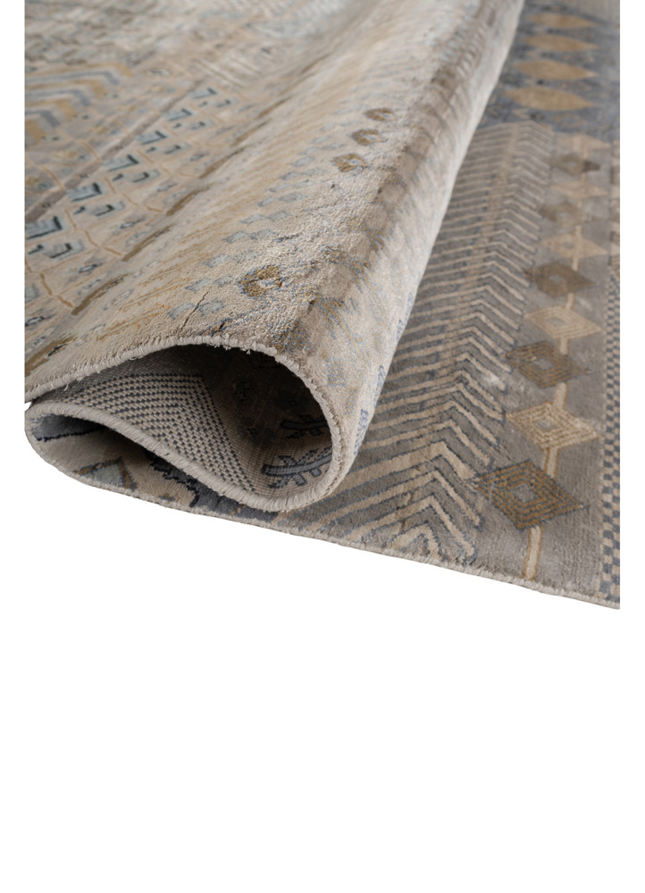 manchaha grey and black silk hand knotted Rug - FoldShot manchaha grey and black silk hand knotted Rug - FoldShot