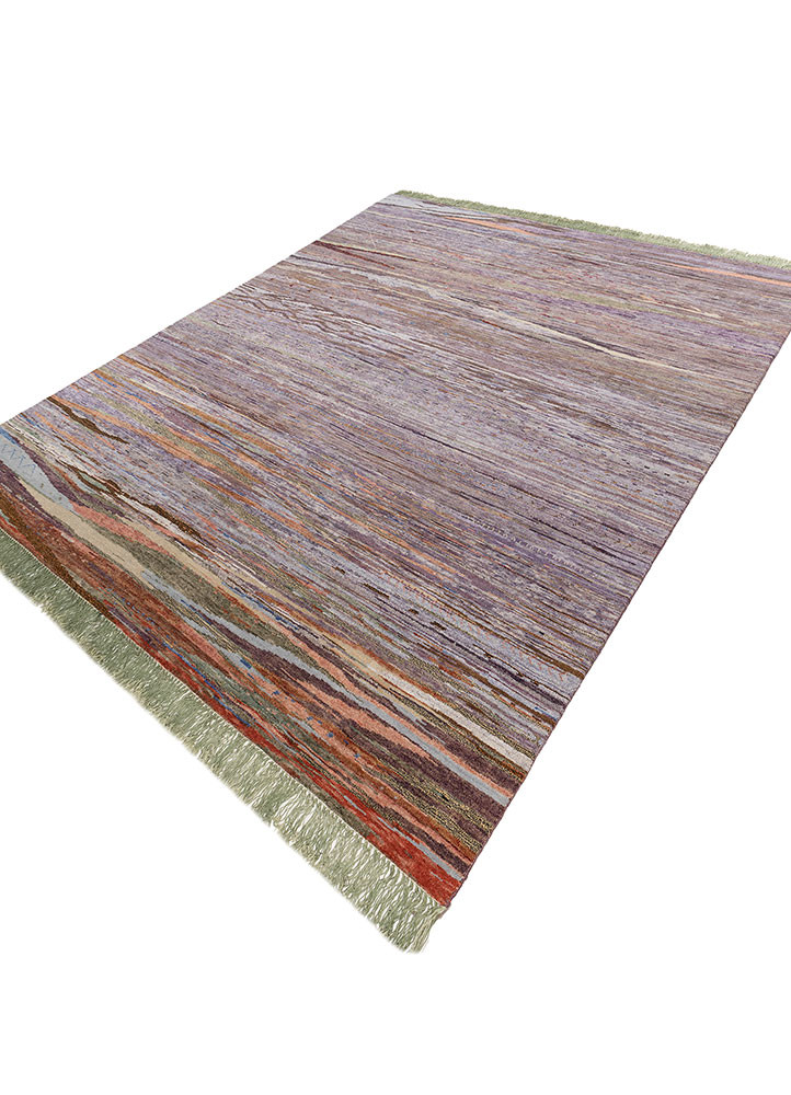 kavi x manchaha pink and purple wool hand knotted Rug - FoldShot kavi x manchaha pink and purple wool hand knotted Rug - FoldShot