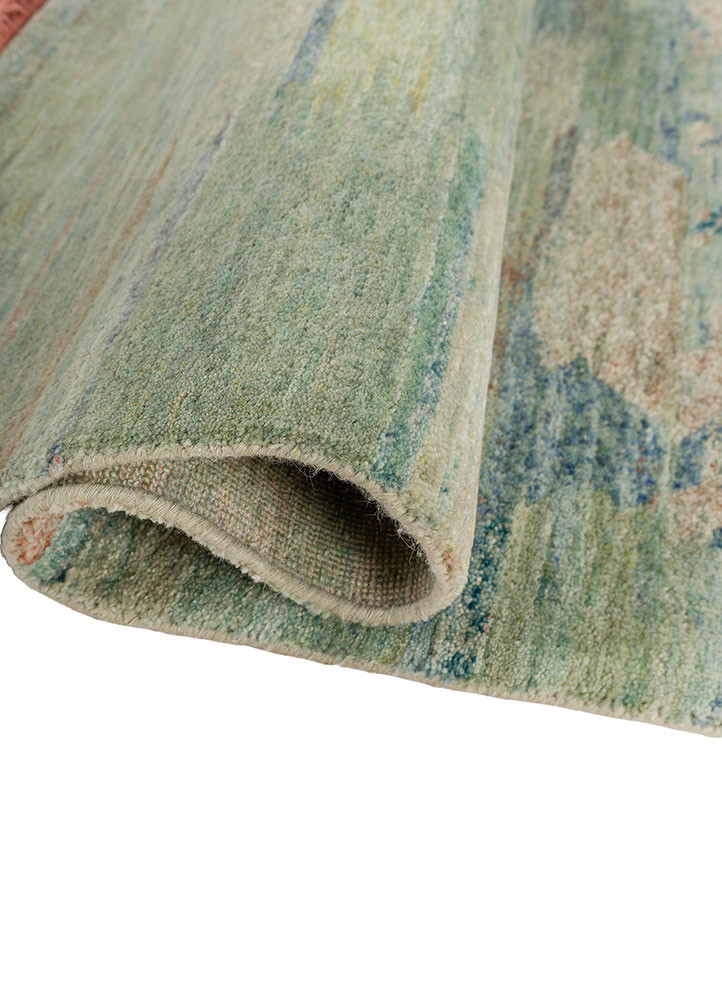 kavi x manchaha blue wool hand knotted Rug - FoldShot kavi x manchaha blue wool hand knotted Rug - FoldShot
