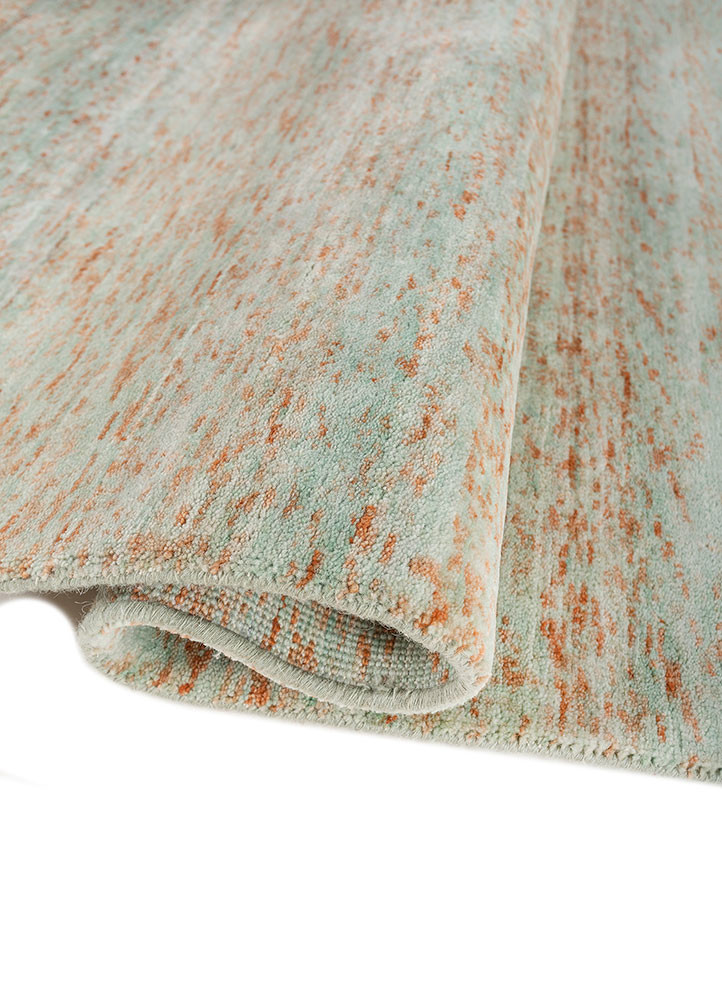 kavi x manchaha red and orange wool hand knotted Rug - FoldShot