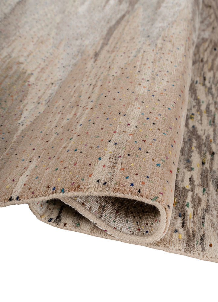 kavi x manchaha ivory wool and bamboo silk hand knotted Rug - FoldShot kavi x manchaha ivory wool and bamboo silk hand knotted Rug - FoldShot
