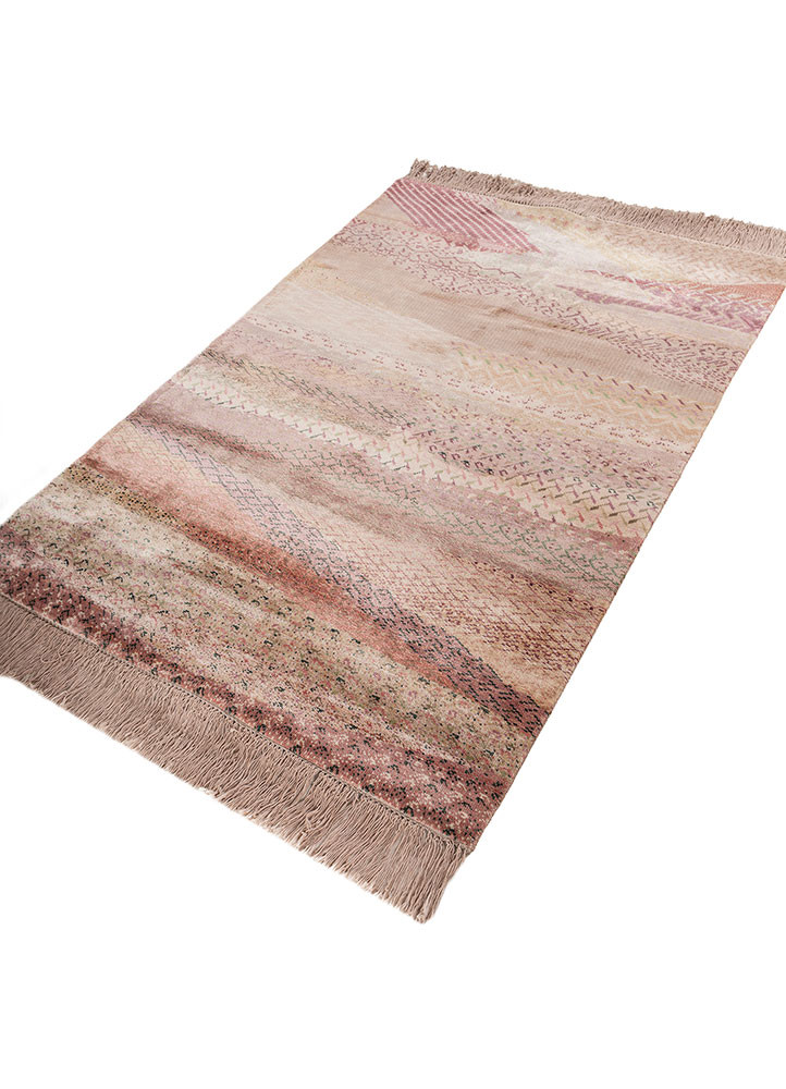 kavi x manchaha red and orange bamboo silk hand knotted Rug - FoldShot kavi x manchaha red and orange bamboo silk hand knotted Rug - FoldShot