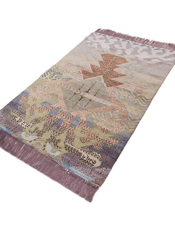 kavi x freedom manchaha blue wool hand knotted Rug - FoldShot kavi x freedom manchaha blue wool hand knotted Rug - FoldShot