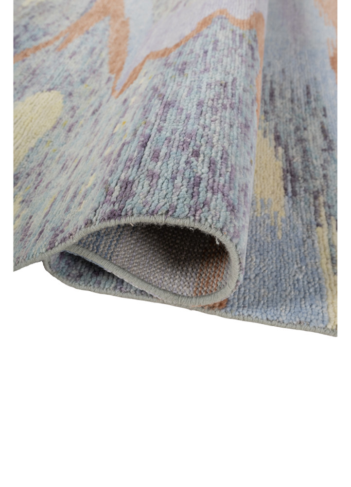kavi x freedom manchaha pink and purple wool hand knotted Rug - FoldShot kavi x freedom manchaha pink and purple wool hand knotted Rug - FoldShot