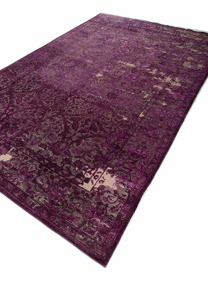 lacuna pink and purple wool and silk hand knotted Rug - FoldShot lacuna pink and purple wool and silk hand knotted Rug - FoldShot