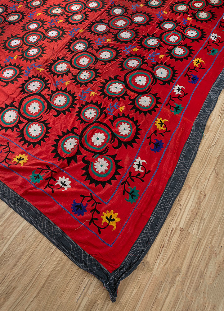 jean red and orange cotton hand loom Home Textile - FoldShot