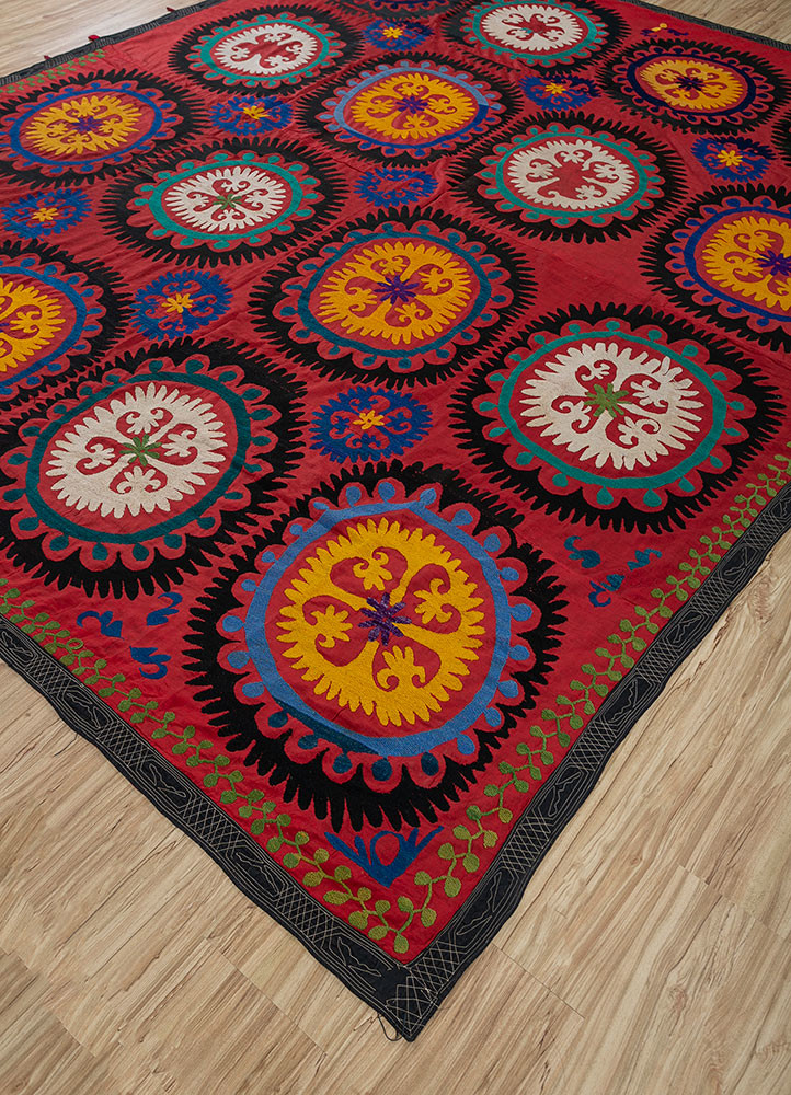 jean red and orange cotton hand loom Home Textile - FoldShot