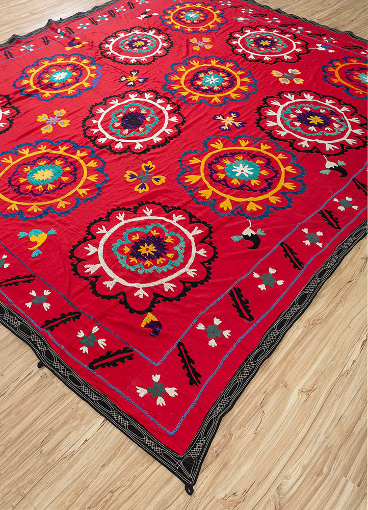 jean red and orange cotton hand loom Home Textile - FoldShot