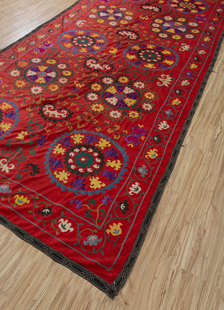 jean red and orange cotton hand loom Home Textile - FoldShot