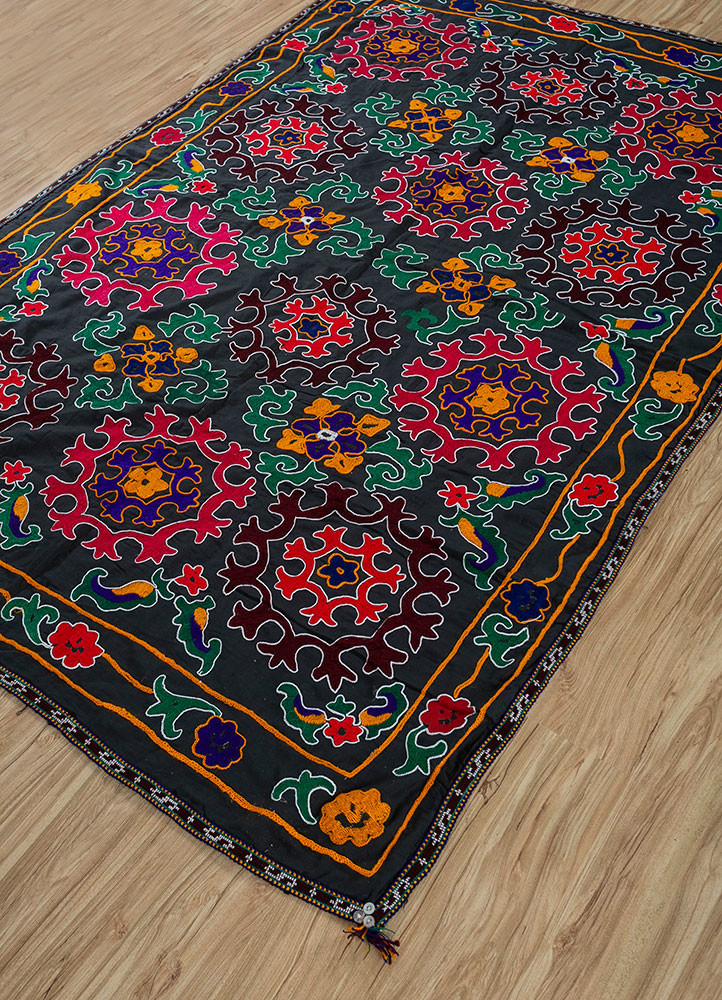 jean grey and black cotton hand loom Home Textile - FoldShot