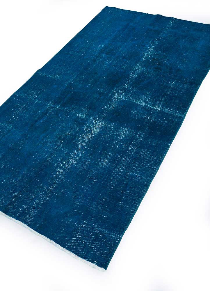 lacuna blue wool hand knotted Rug - FoldShot