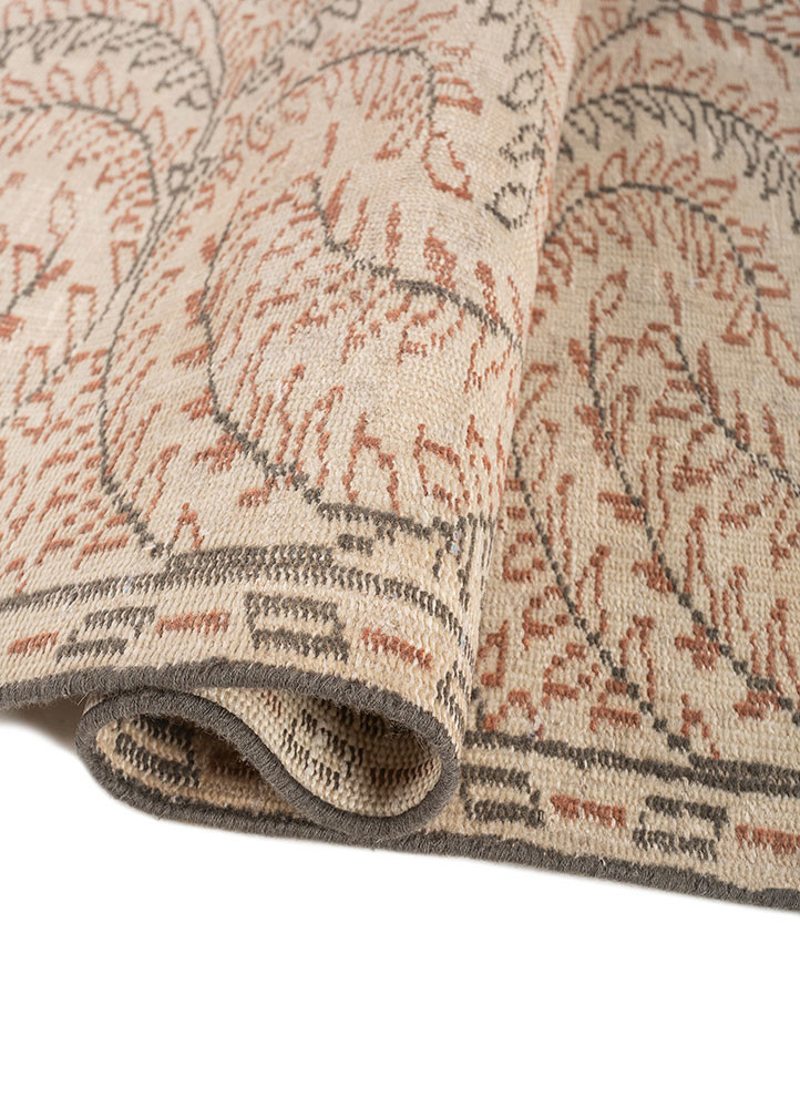 vintage pink and purple wool hand knotted Rug - FoldShot