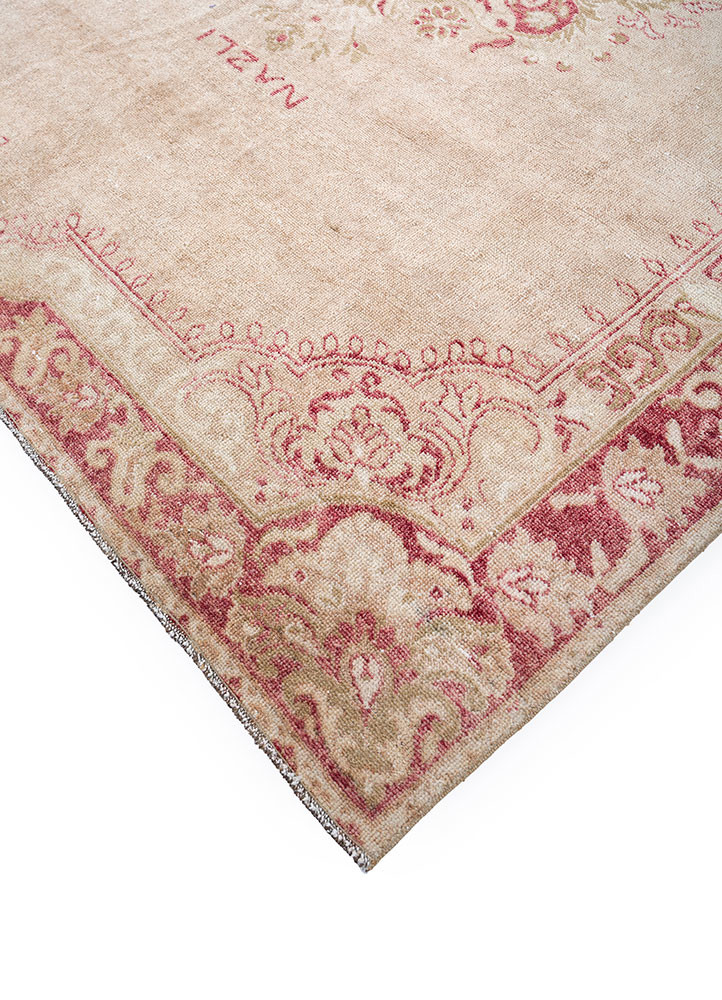 vintage red and orange wool hand knotted Rug - FoldShot