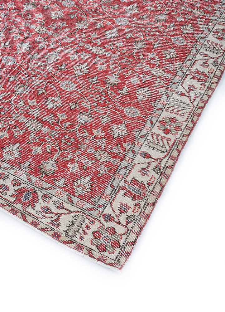 vintage red and orange wool hand knotted Rug - FoldShot vintage red and orange wool hand knotted Rug - FoldShot