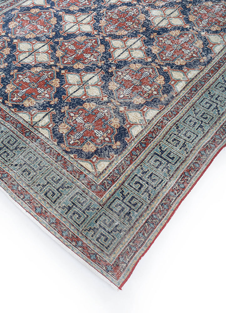 vintage beige and brown wool hand knotted Rug - FoldShot